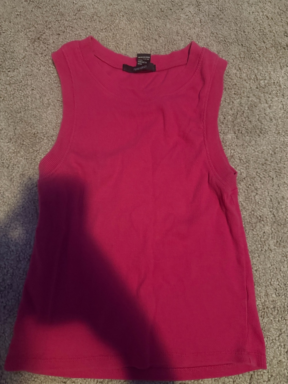 Forever 21 Hot Pink Ribbed Tank Top